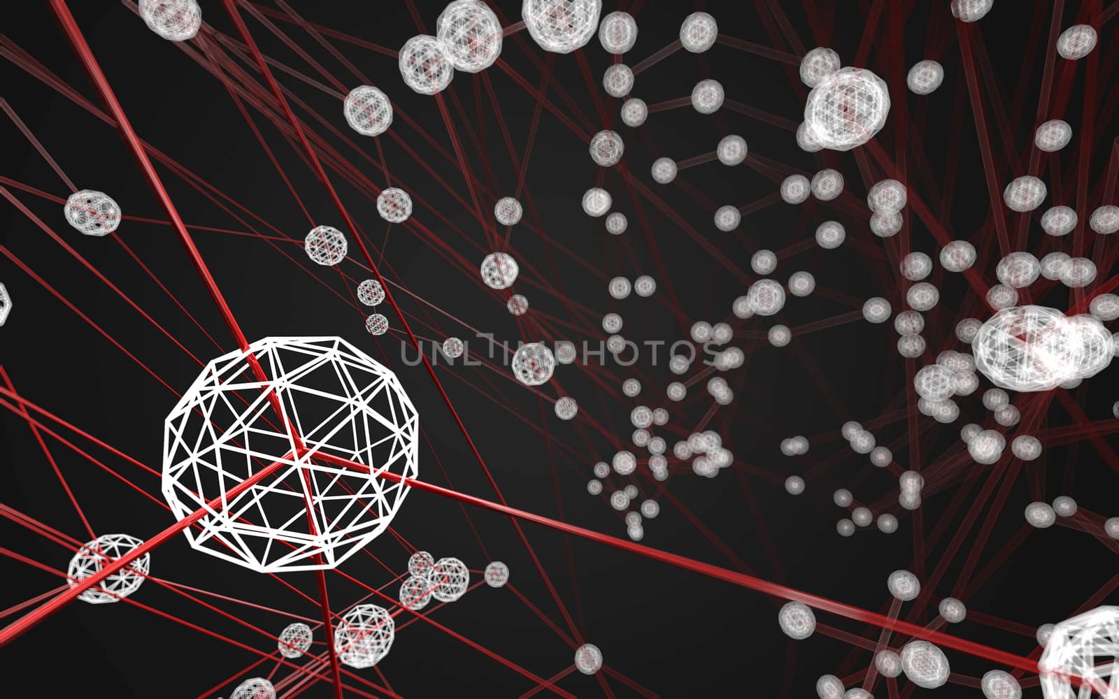 Abstract polygonal space low poly dark background with connecting dots and lines. Connection structure.