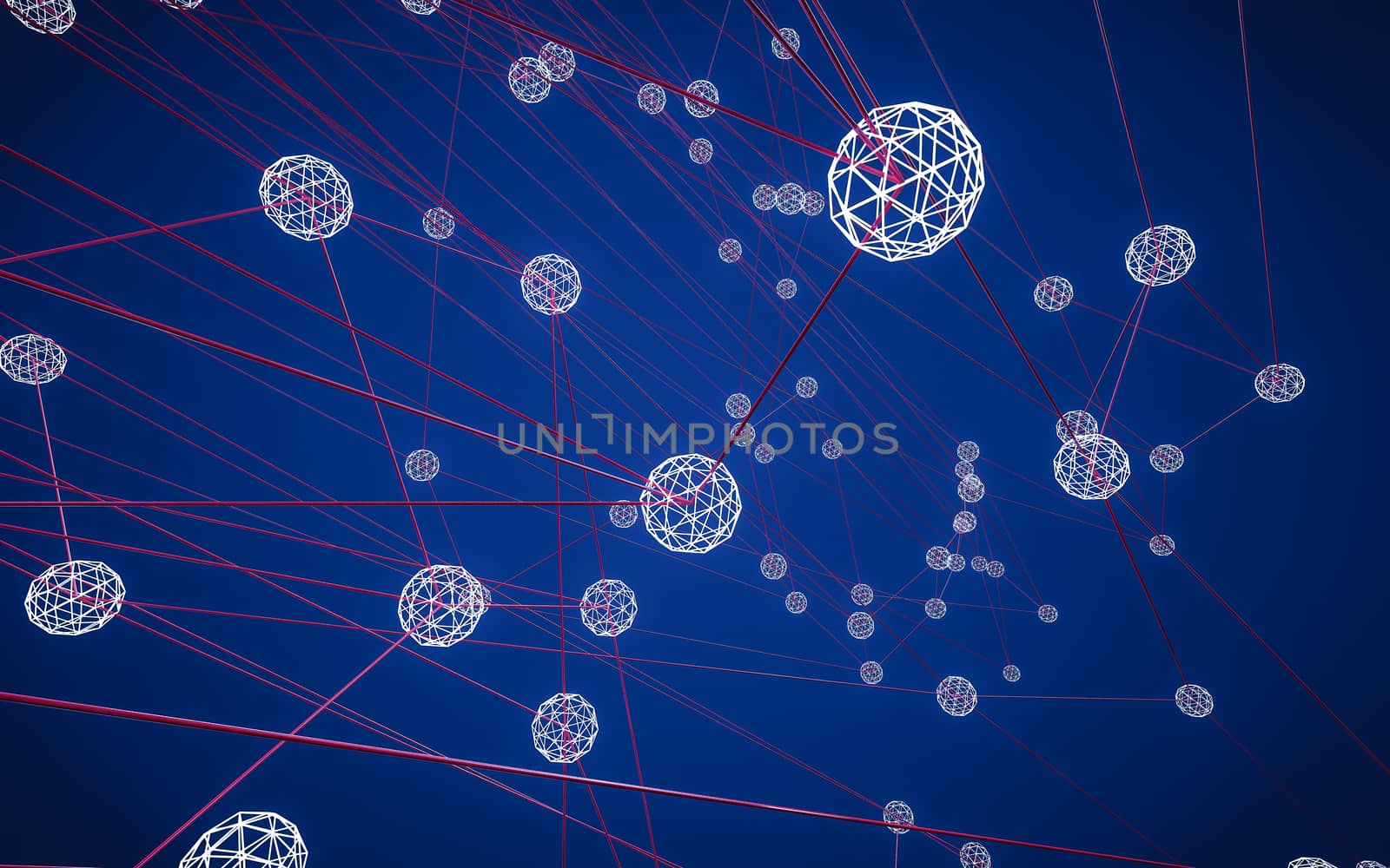 Abstract polygonal space low poly dark background with connecting dots and lines. Connection structure.