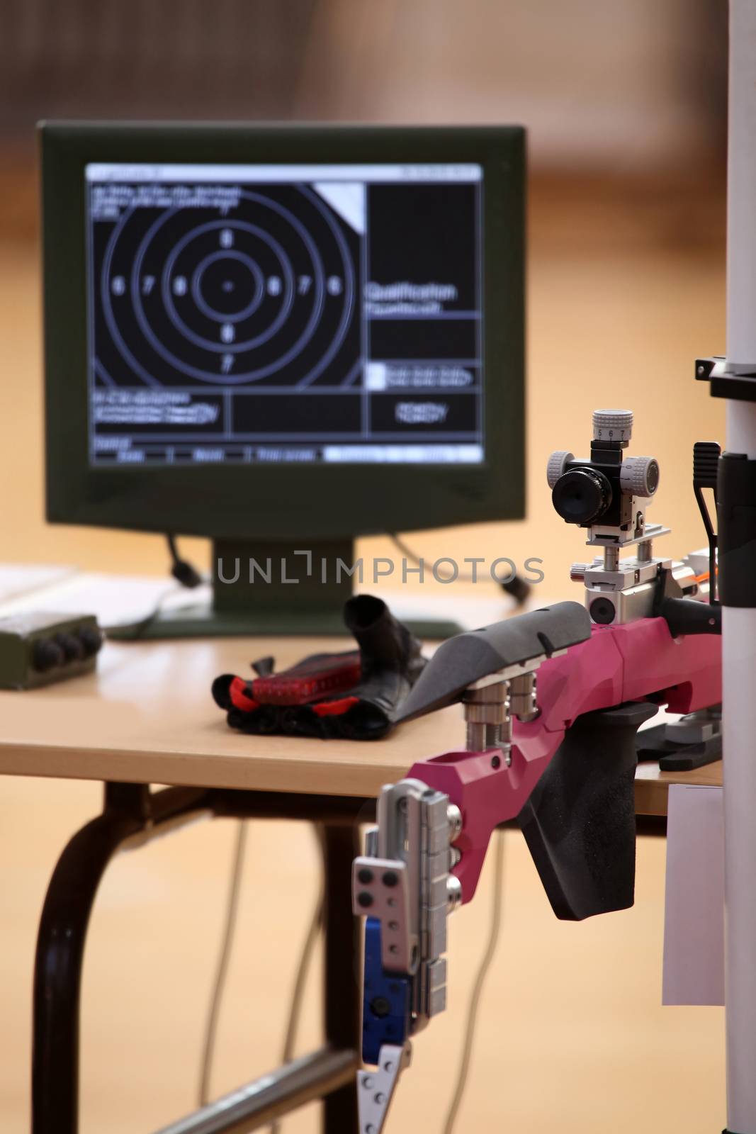air rifle and 10m target monitor on sports competition