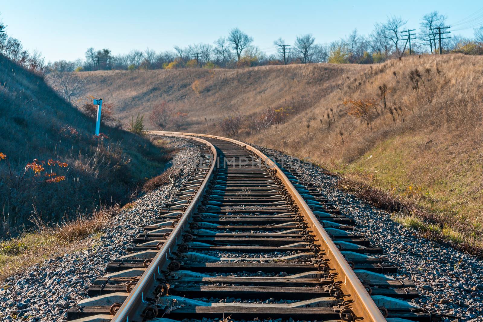 Rusty railroad tracks. by Mihail_P
