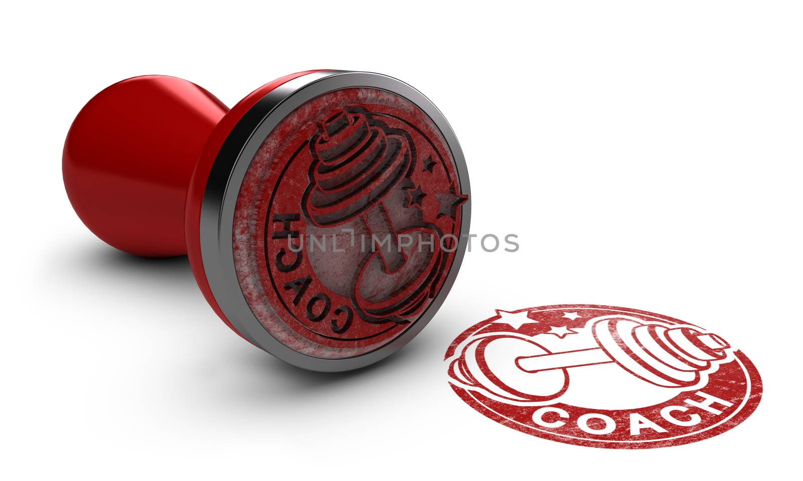Coaching concept, Rubber stamp over white background with the text coach printed on it. fitness or bodybuilding concept image.