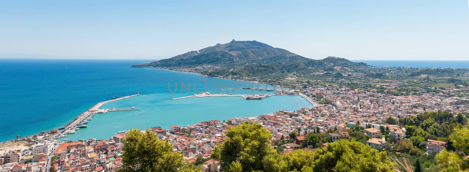 Panoramic view of Zante town, capital city of Zakynthos, Greece