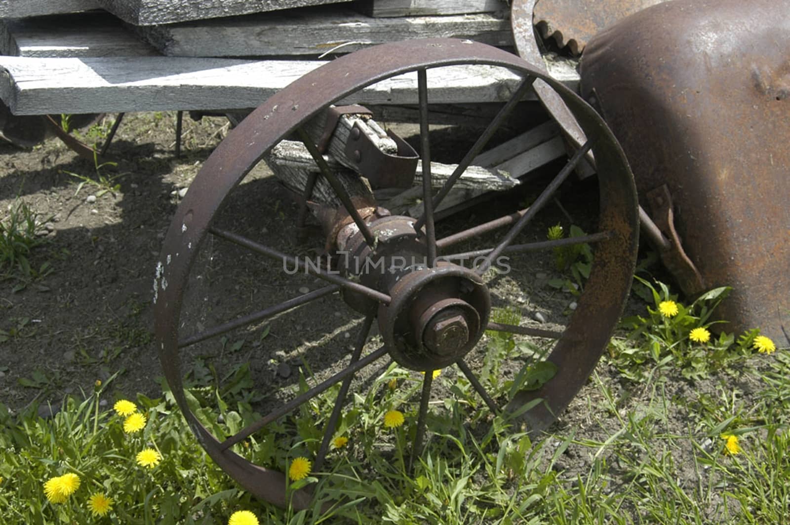 Old and abandoned agricultural and farm machinery.