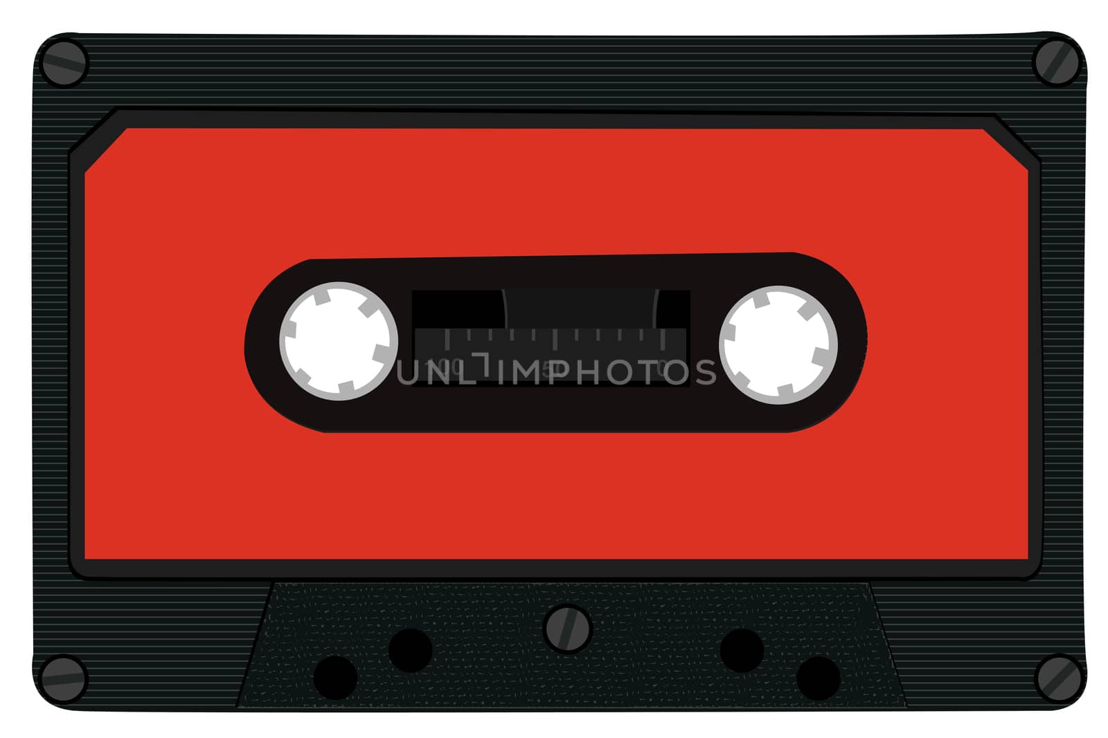 Audio cassette tape isolated on white background