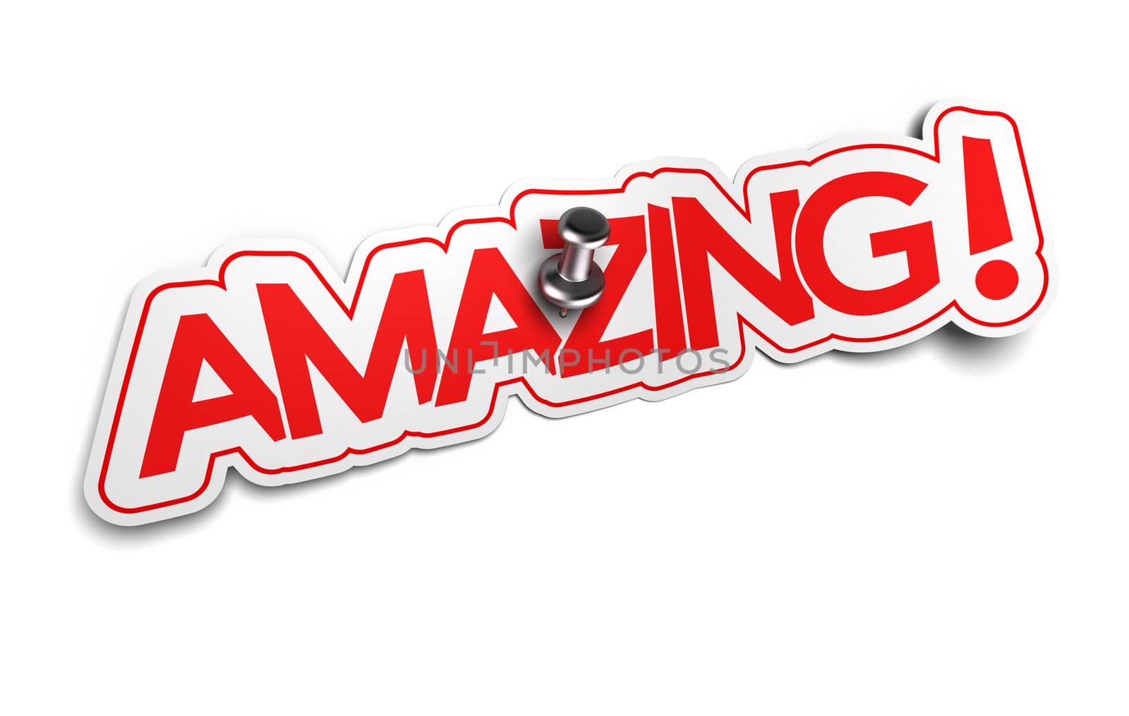 Amazing word on sticker, Exclamation Sticker for illustration of surprise or incredible news