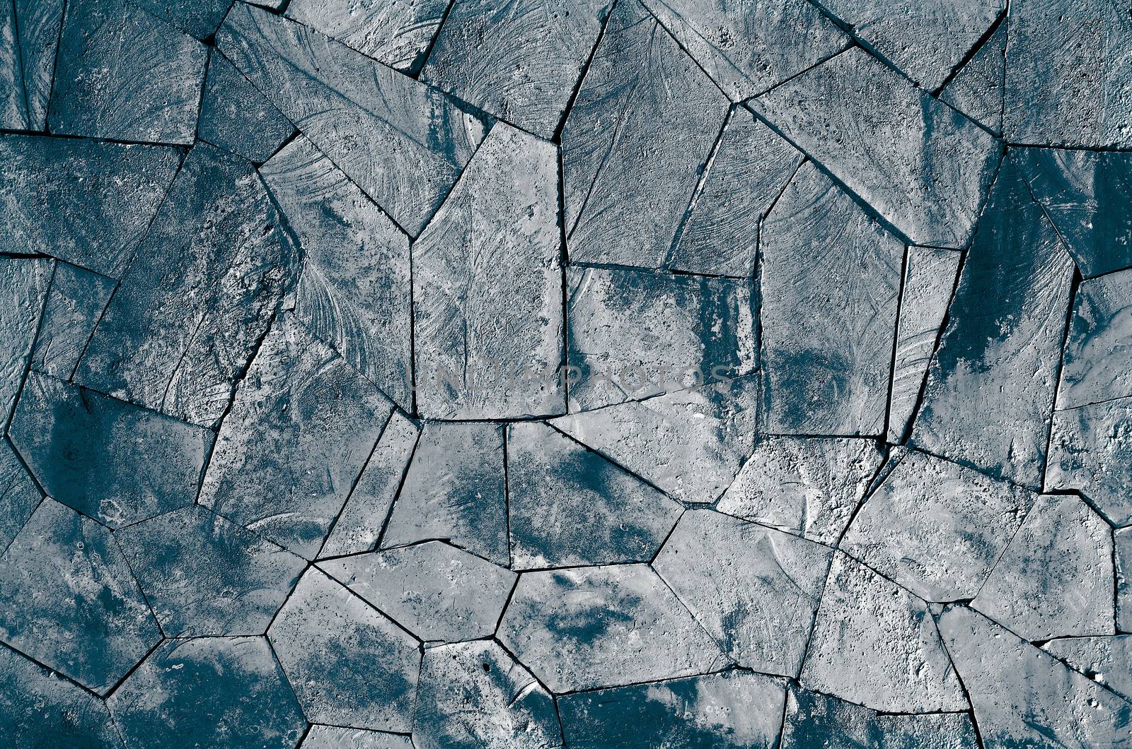 Background of Paving Stones Unusual Shaped Toned in Dark Blue and Grey 