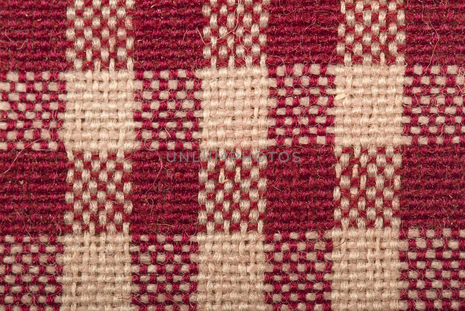 close up of a classic red and white table cloth