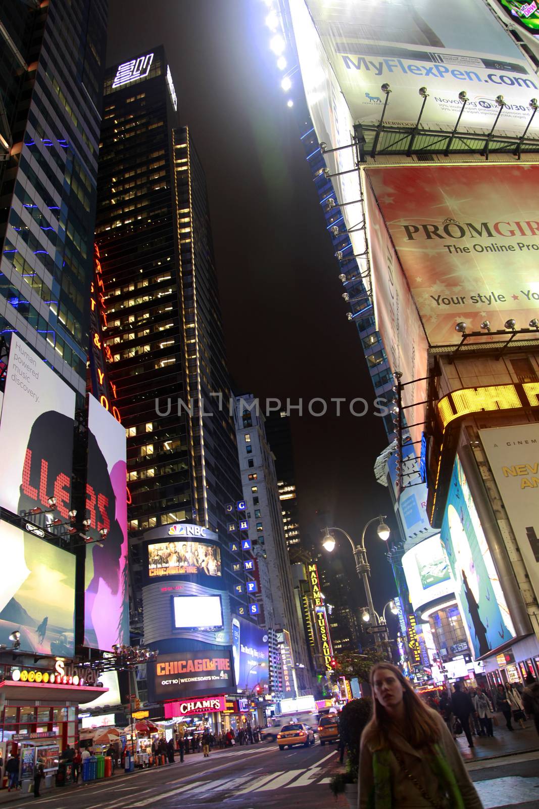 New York, USA - October 10, 2012: Times Square, featured with Broadway Theaters and huge number of LED signs, is a symbol of New York City and the United States, Manhattan, New York City