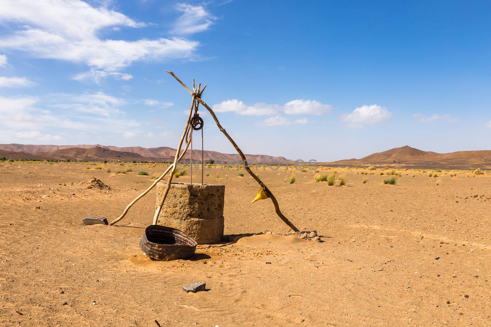water well in Sahara desert, Morocco, Africa