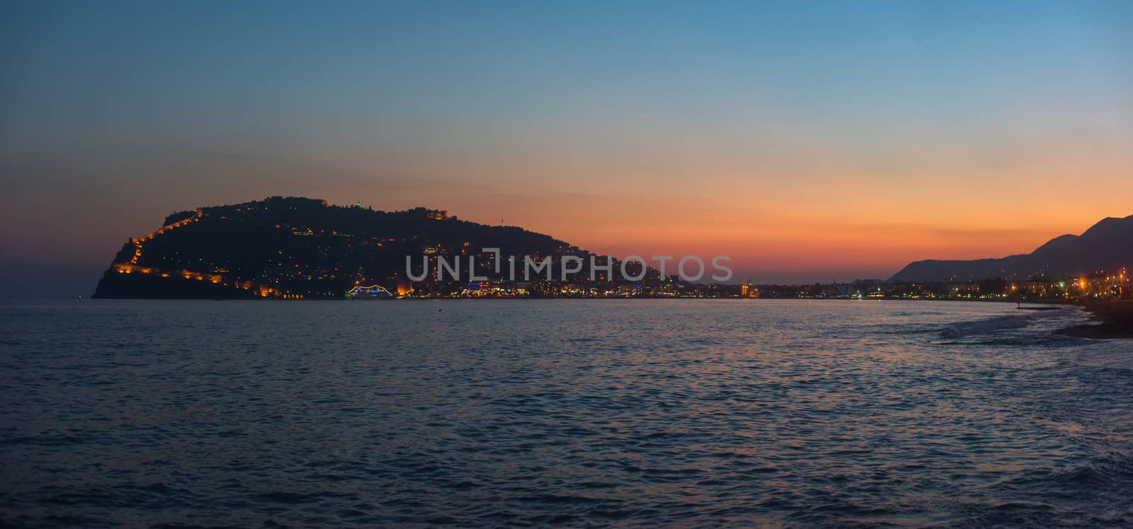 Panoramic view of Alanya coast, Turkey