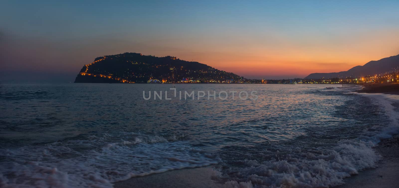 Panoramic view of Alanya coast, Turkey