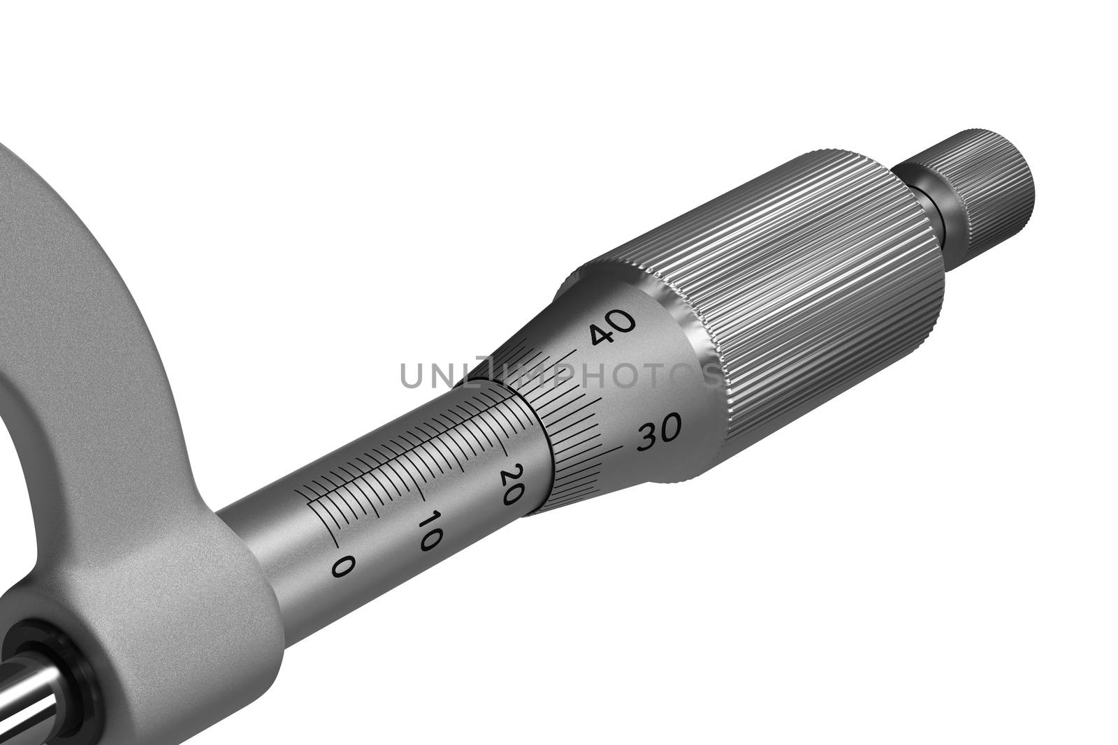 Mechanical measurement. Micrometer, isolated over white background.