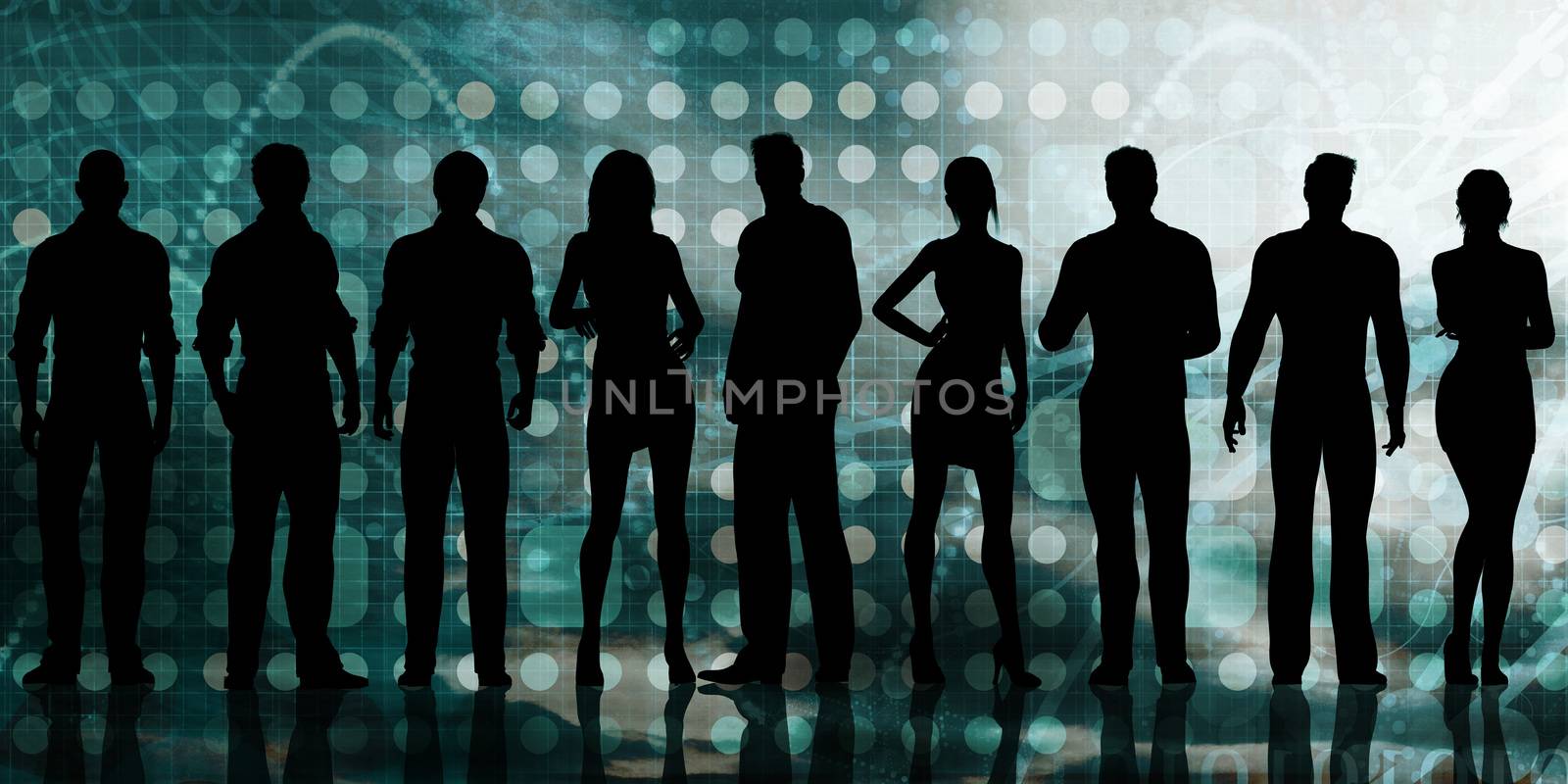 Business Executives Standing Against the Background as Art