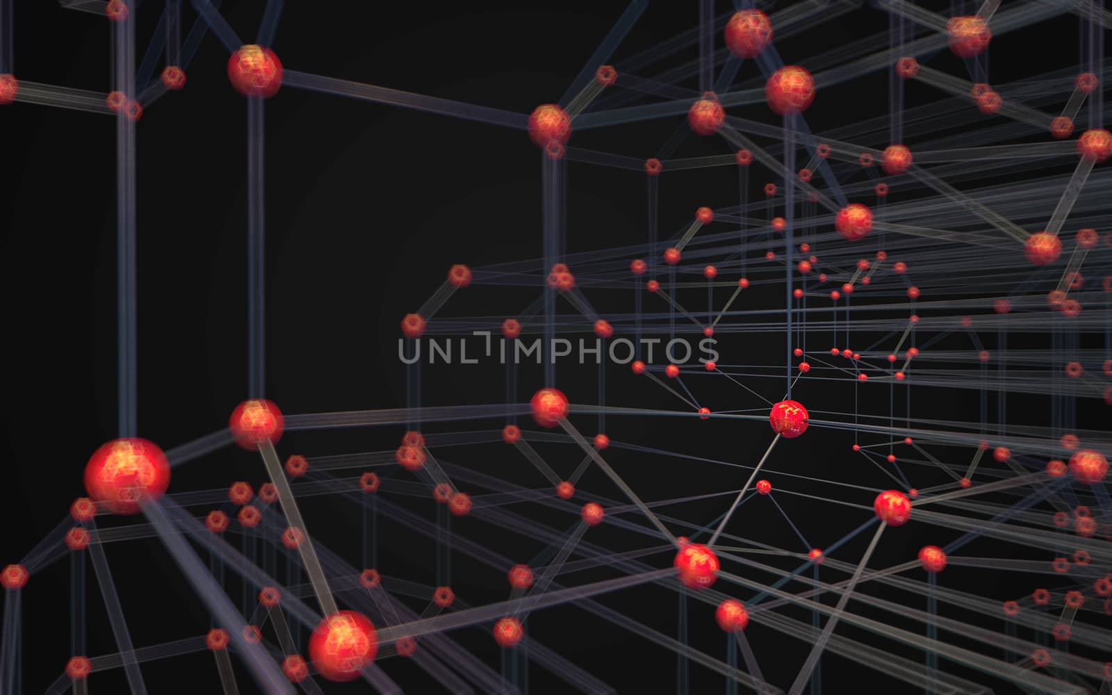 Abstract polygonal space low poly dark background with connecting dots and lines. Connection structure.