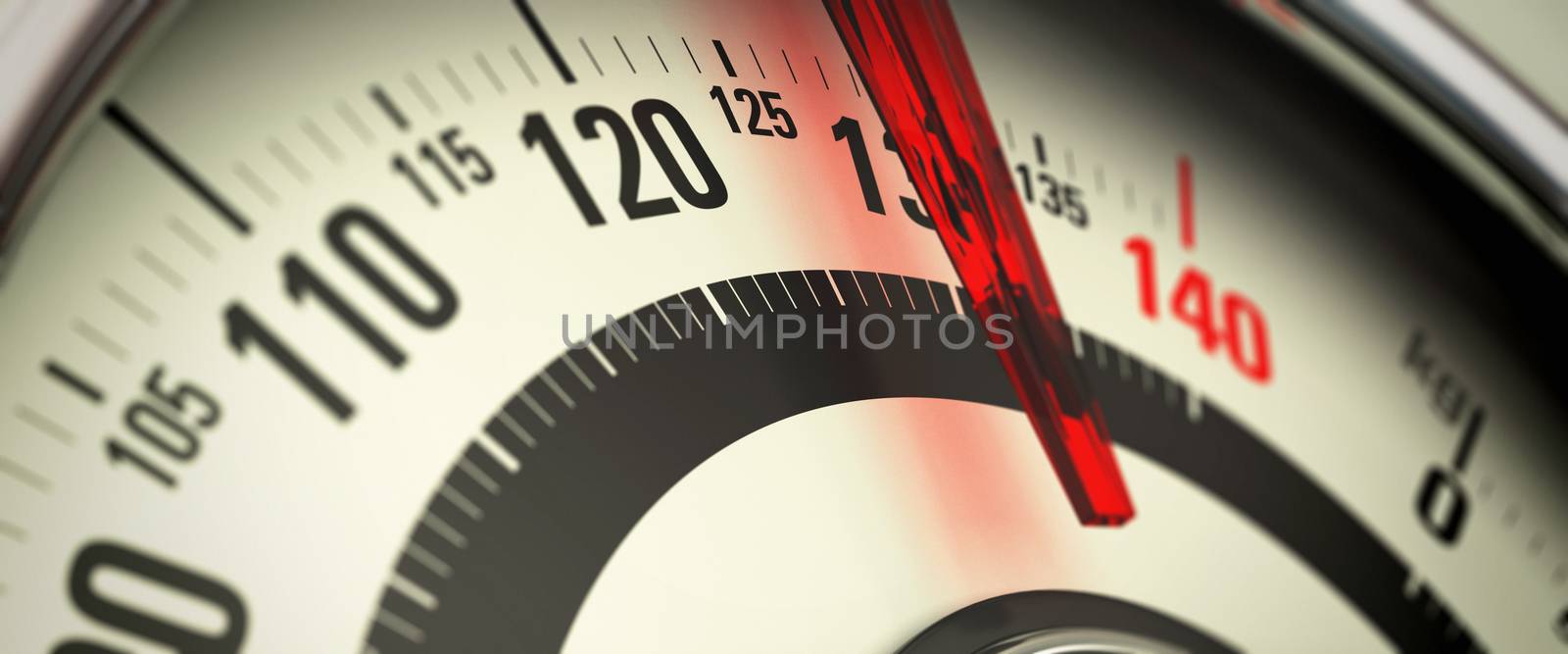 Overweight concept, close-up of a bathroom scale 