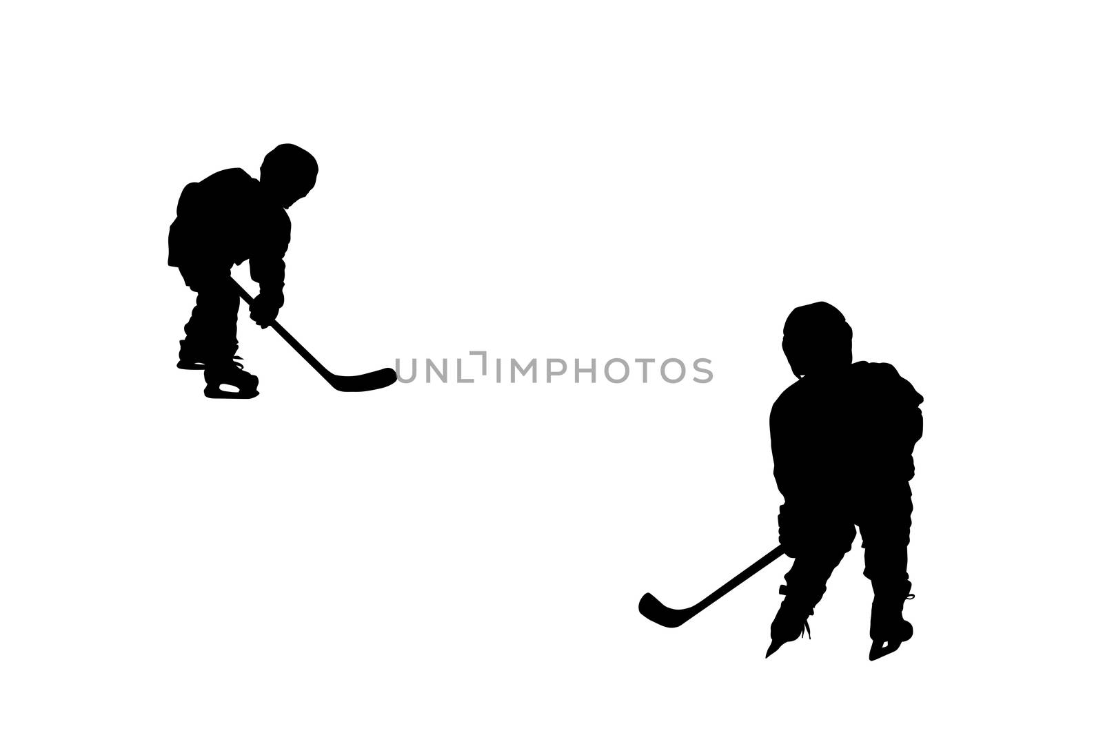 hockey players silhouettes by zhannaprokopeva