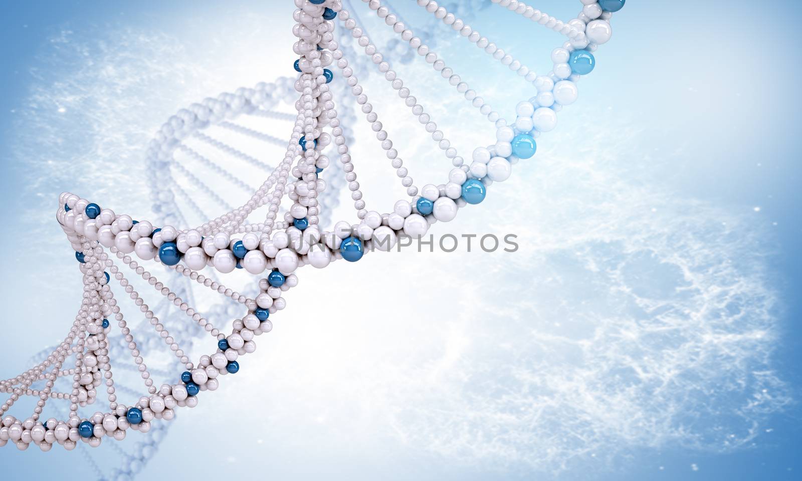 DNA molecule on blue background, beautiful image
