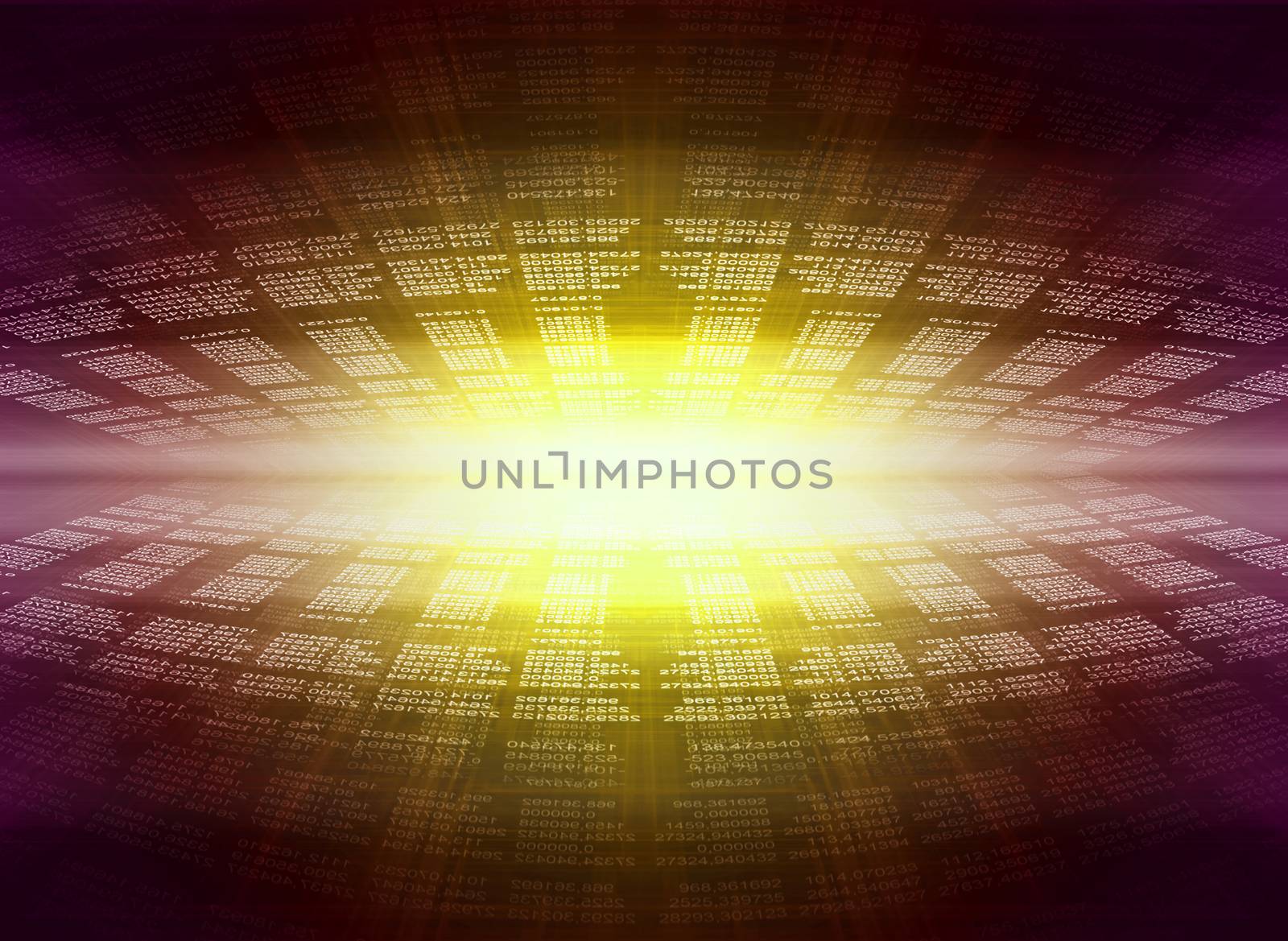 Colorful abstract background with numbers and lightspot in center