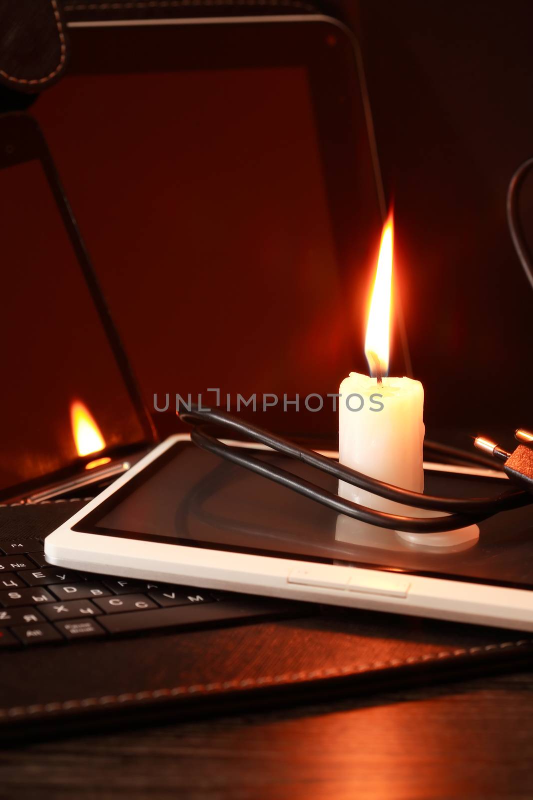 Candle On Computer by kvkirillov