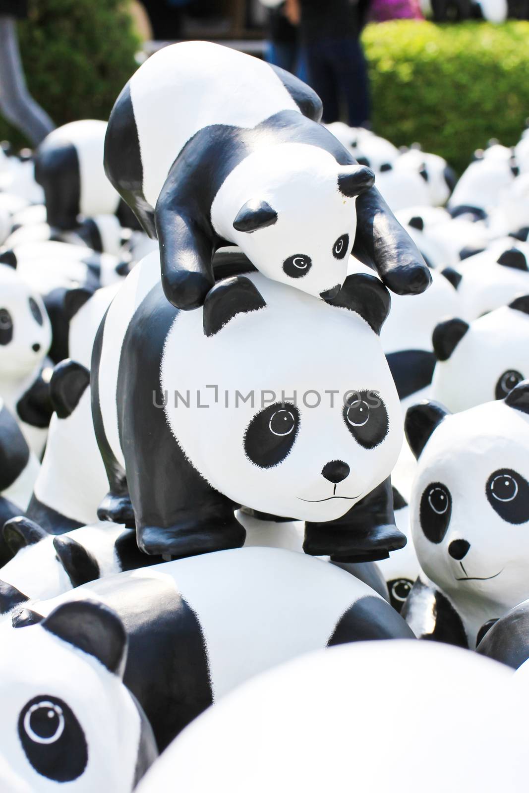 BANGKOK,THAILAND - MARCH 13, 2016 : 1600 Pandas+ TH, Paper mache by doraclub