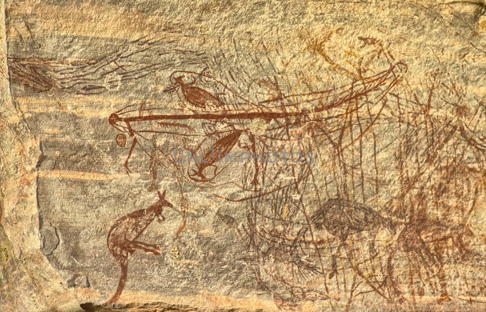 Ancient Aboriginal Rock Drawing at Ubirr, Kakadu NP, Australia