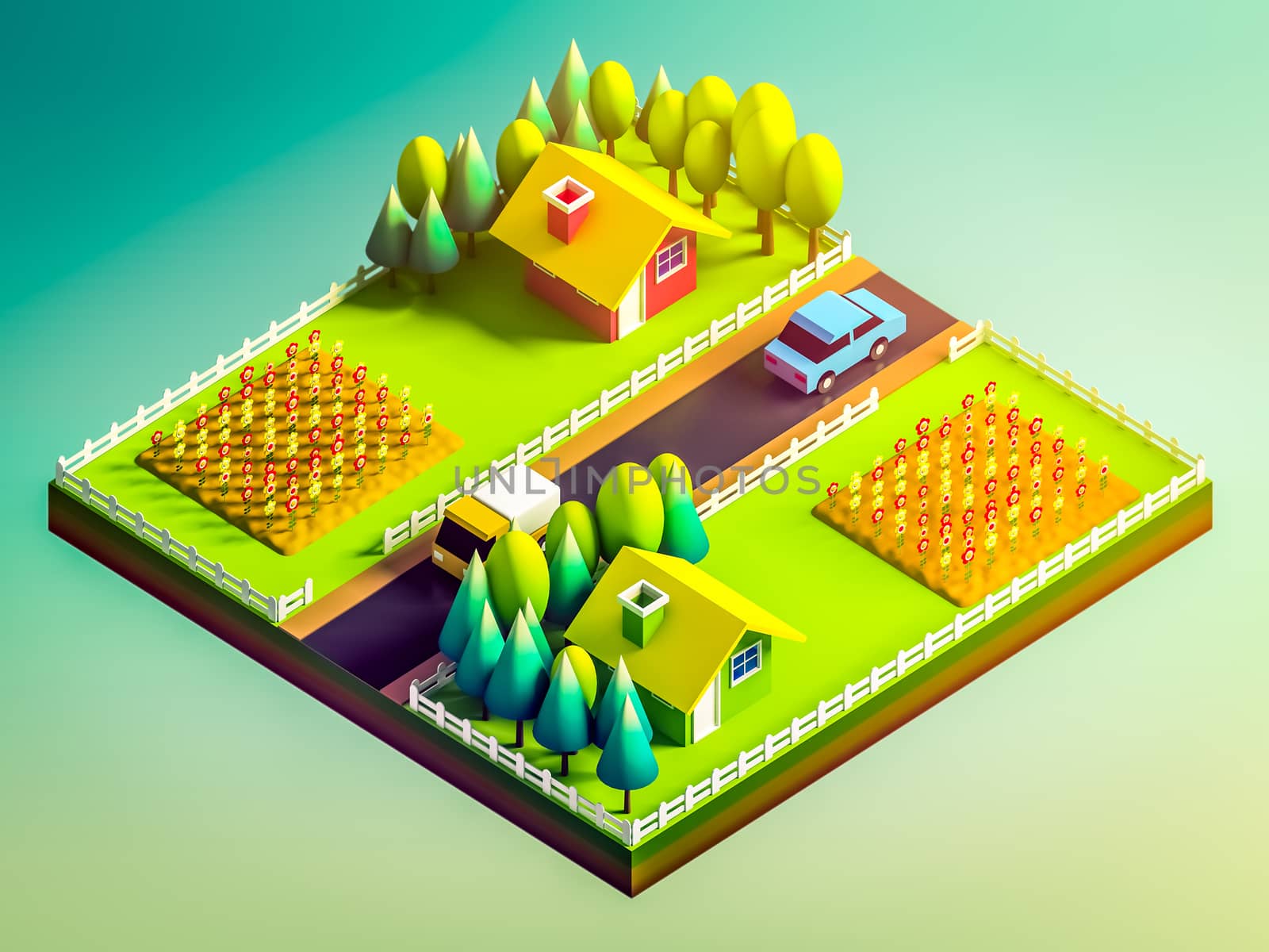 green earth concept in isometric view by teerawit