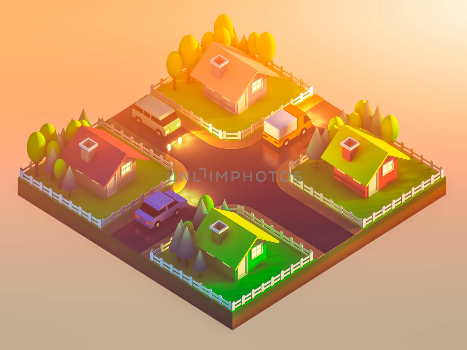 green earth concept in isometric view, isometric background