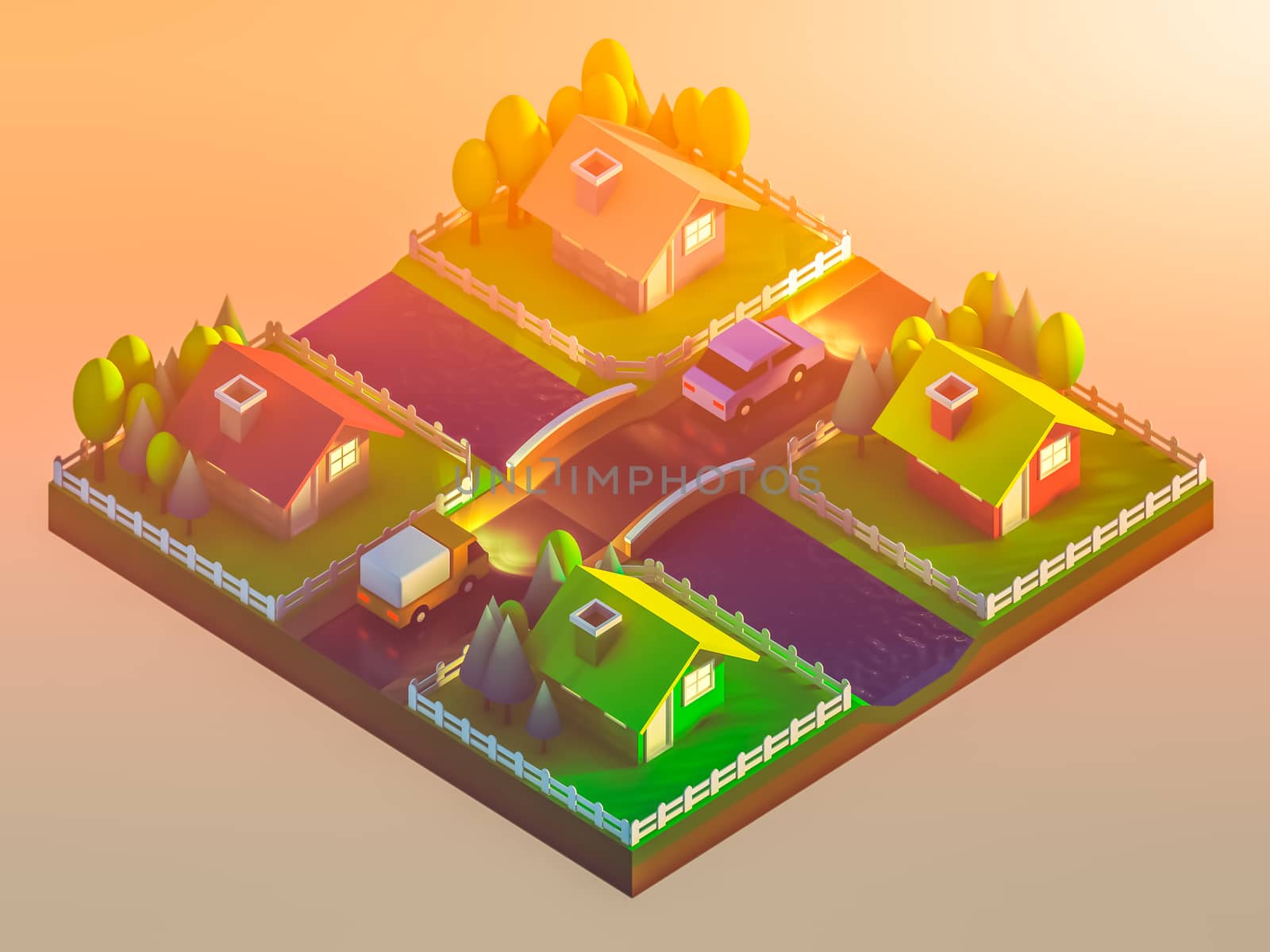 green earth concept in isometric view, isometric background