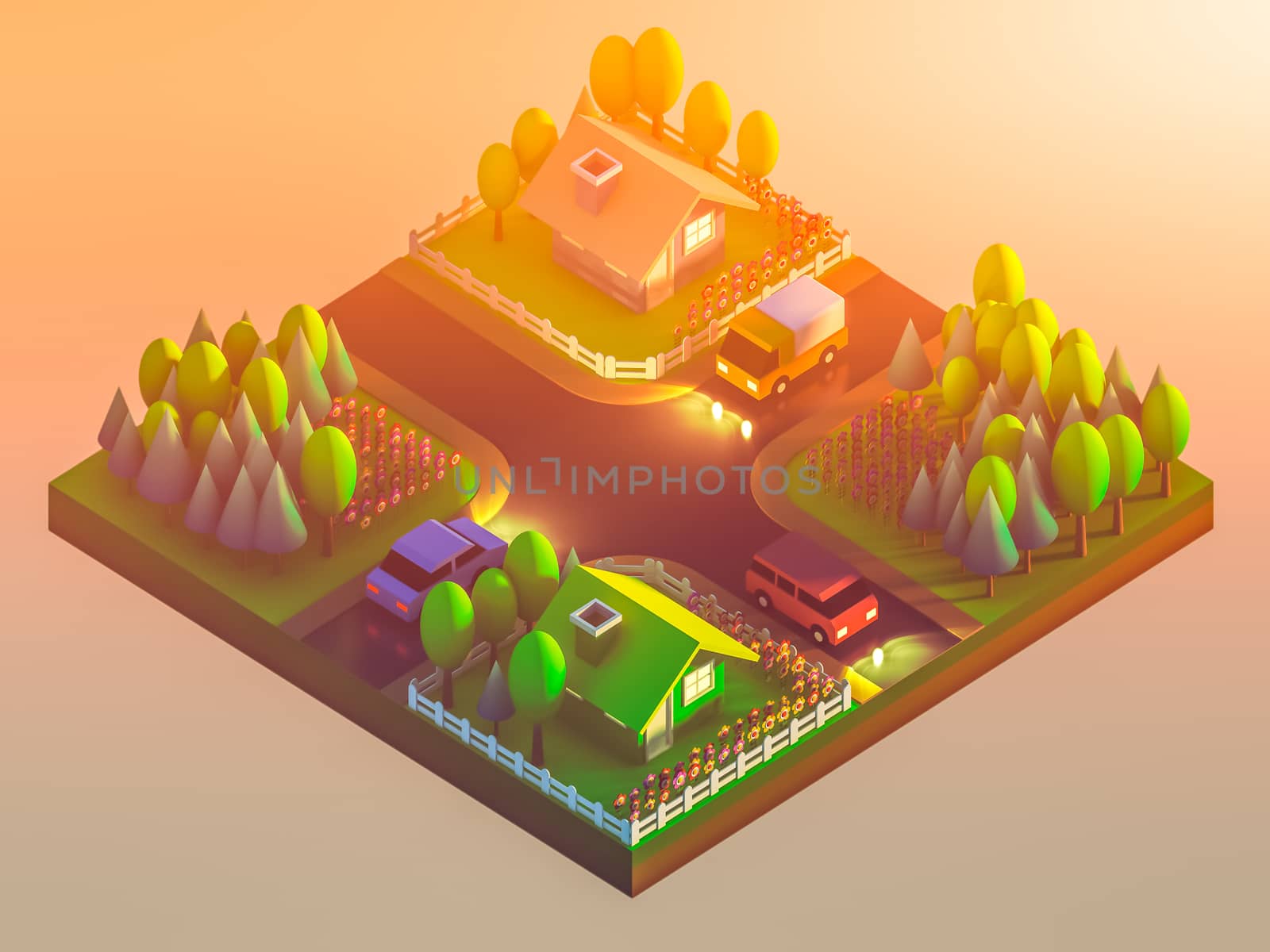 green earth concept in isometric view by teerawit