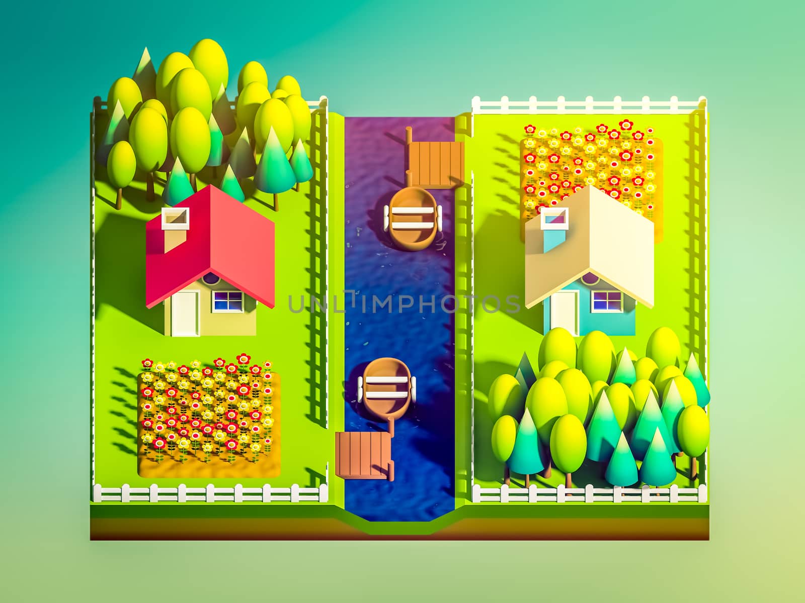 green earth concept in isometric view, isometric background