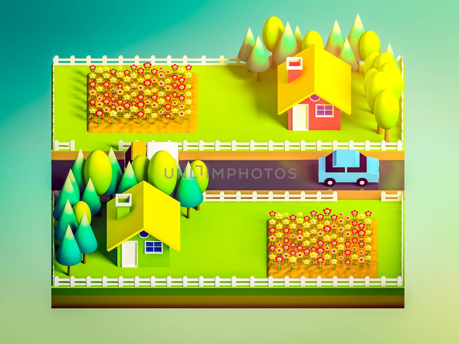 green earth concept in isometric view, isometric background