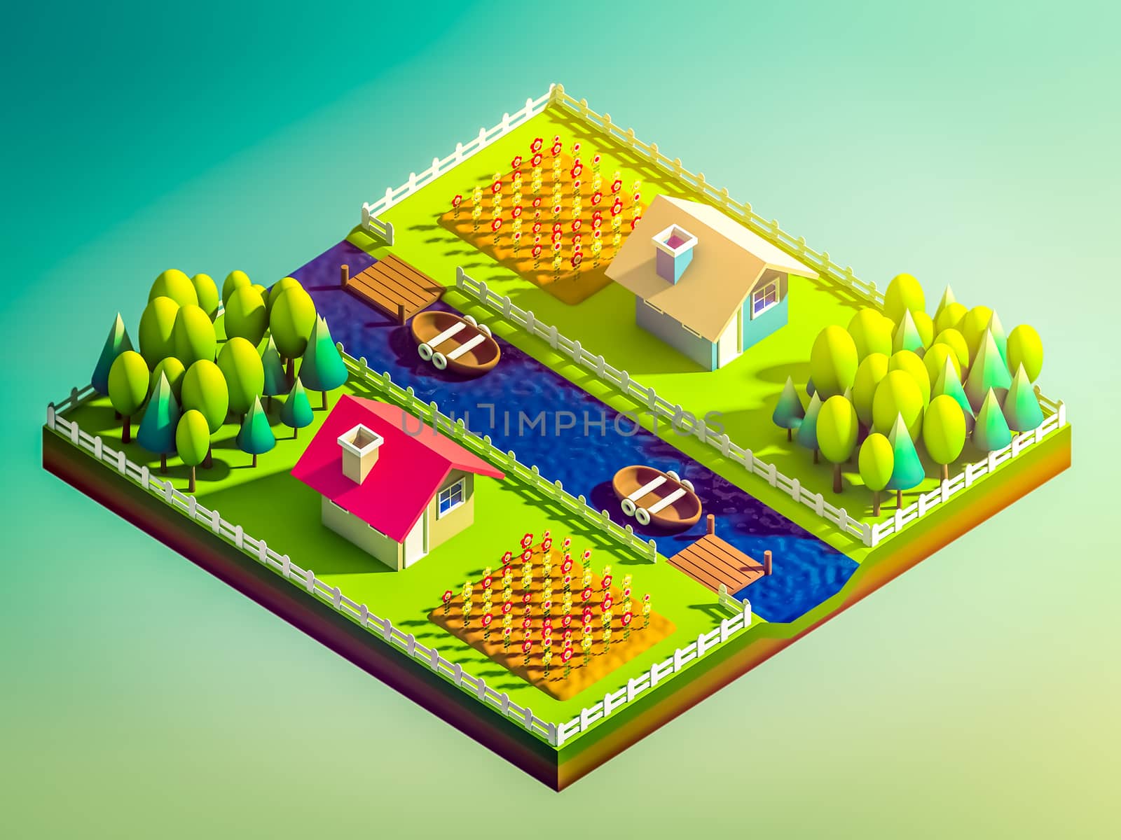 green earth concept in isometric view, isometric background