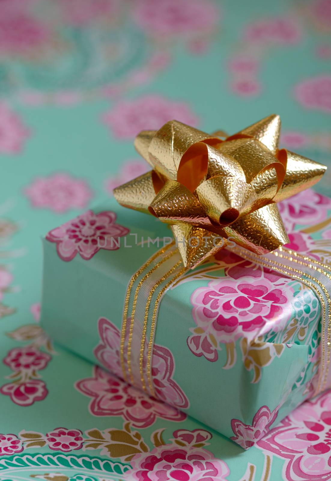 Single gift box with ribbon