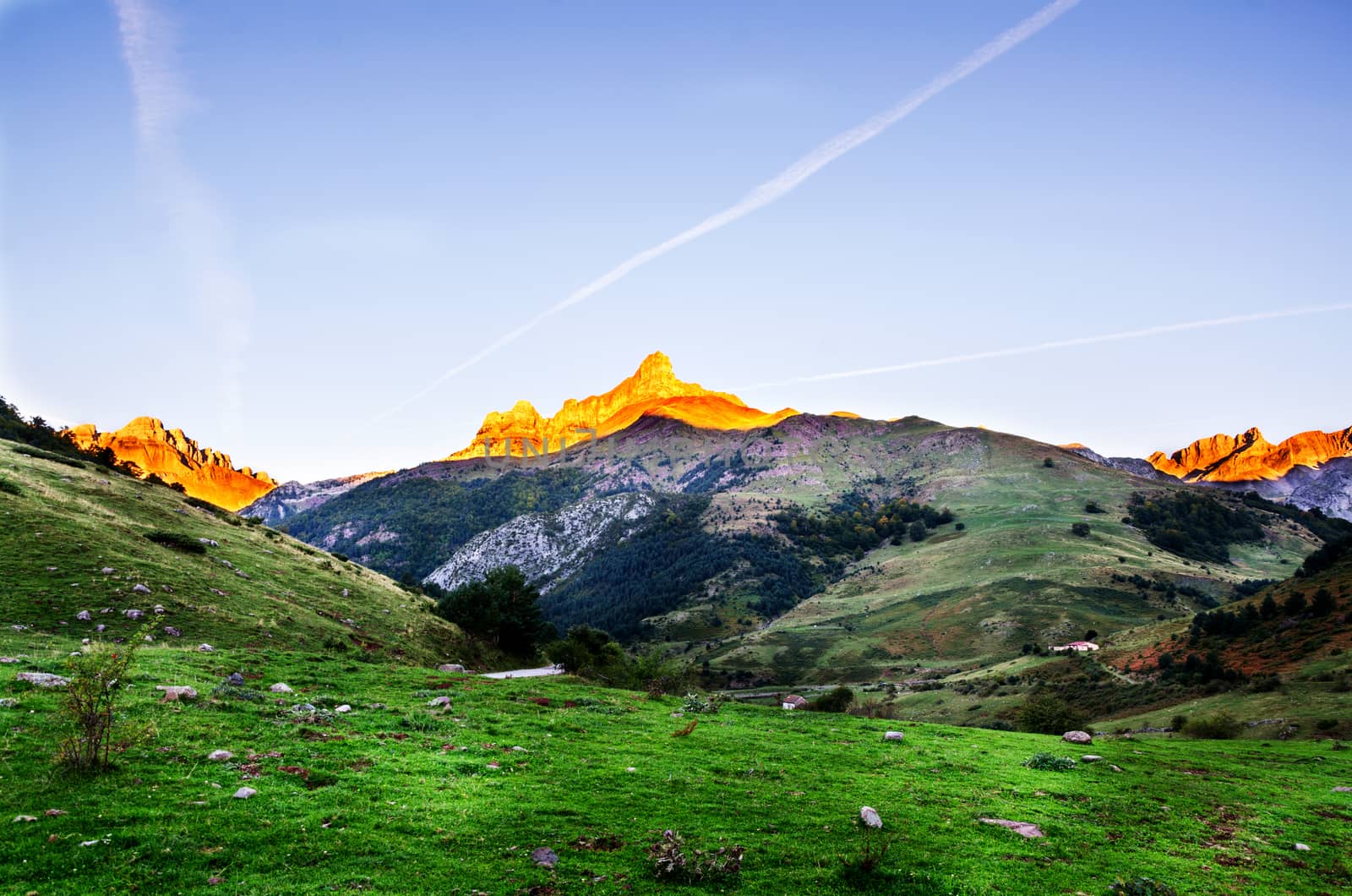 Very beautiful autumn into the Pyrenees mountains in Spain