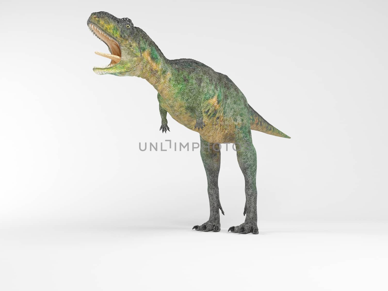 3d render depicting a dinosaur, which lived during the Cretaceous period, isolated on white.