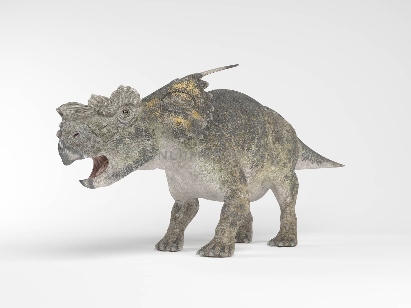 3d render depicting a dinosaur, which lived during the Cretaceous period, isolated on white.