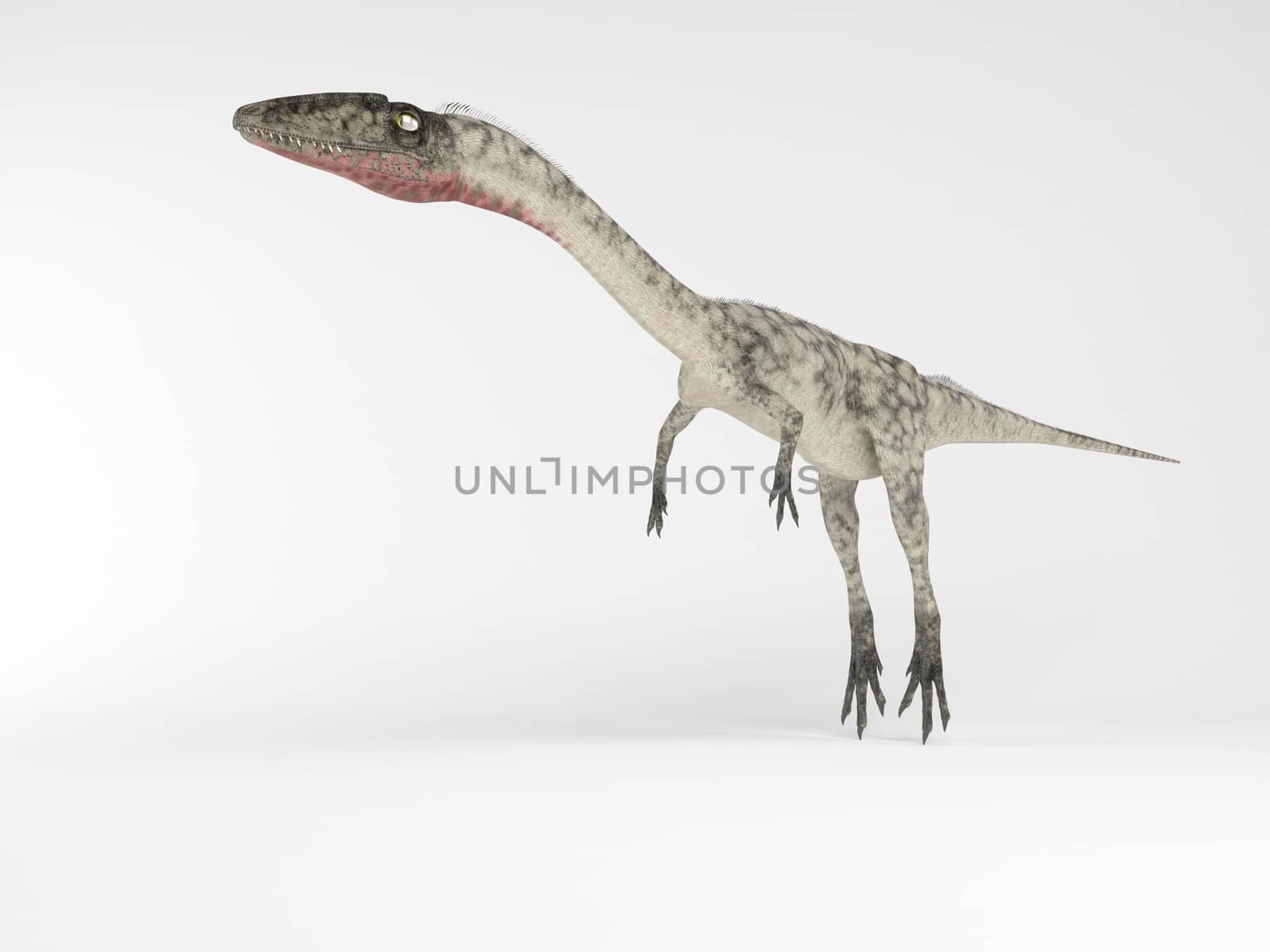 3d render depicting a dinosaur, which lived during the Cretaceous period, isolated on white.