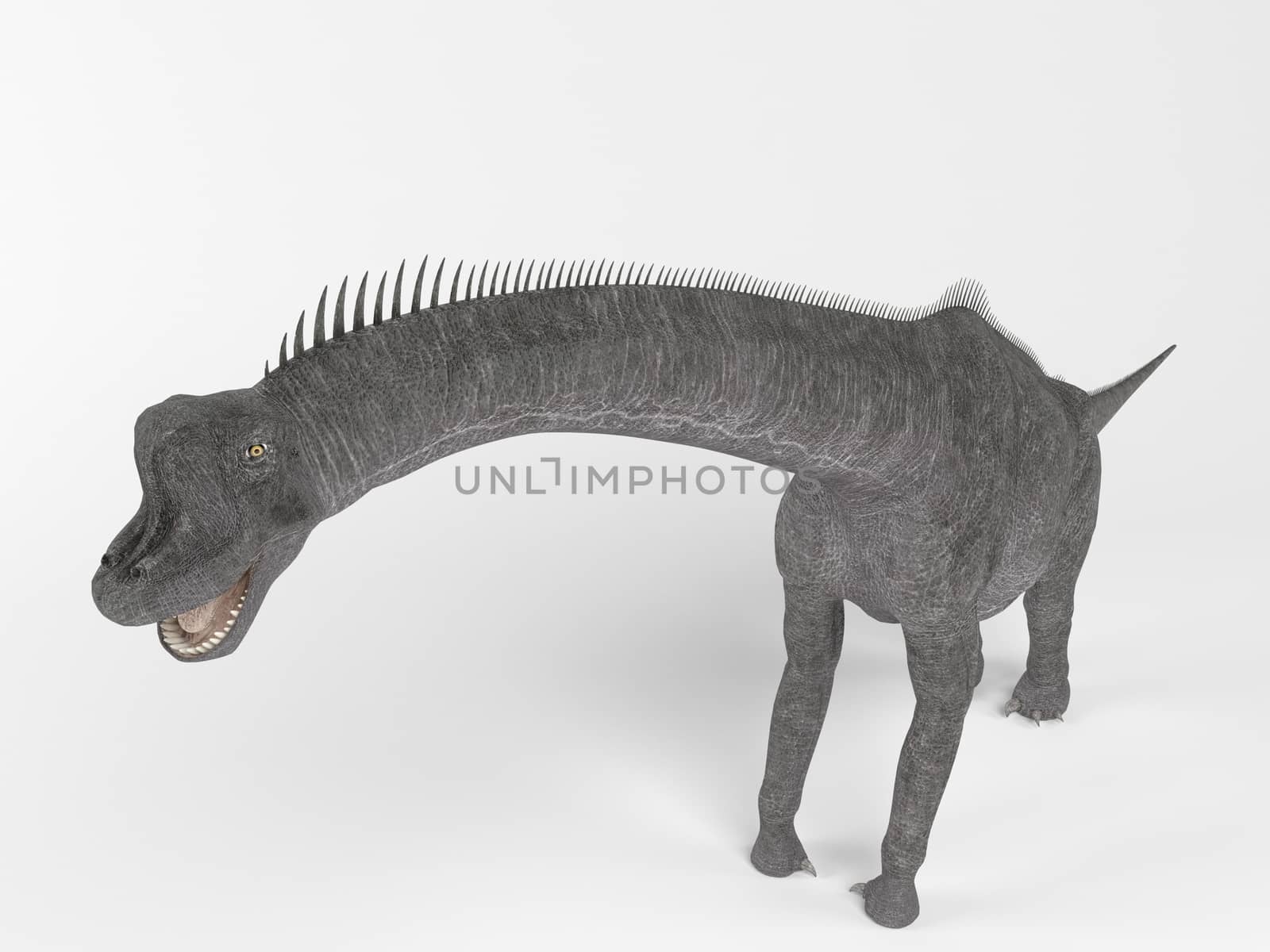 3d render of a Dinosaur inside a white stage by fares139