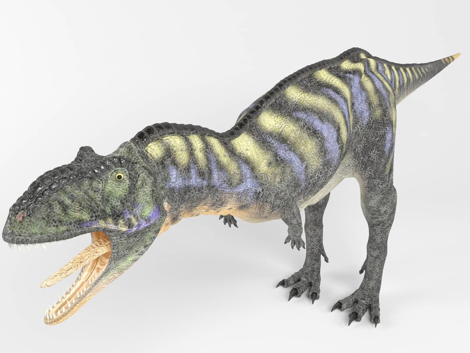 3d render depicting a dinosaur, which lived during the Cretaceous period, isolated on white.