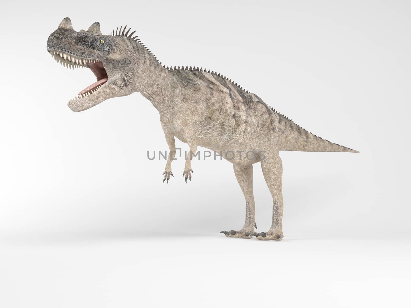 3d render of a Dinosaur inside a white stage by fares139