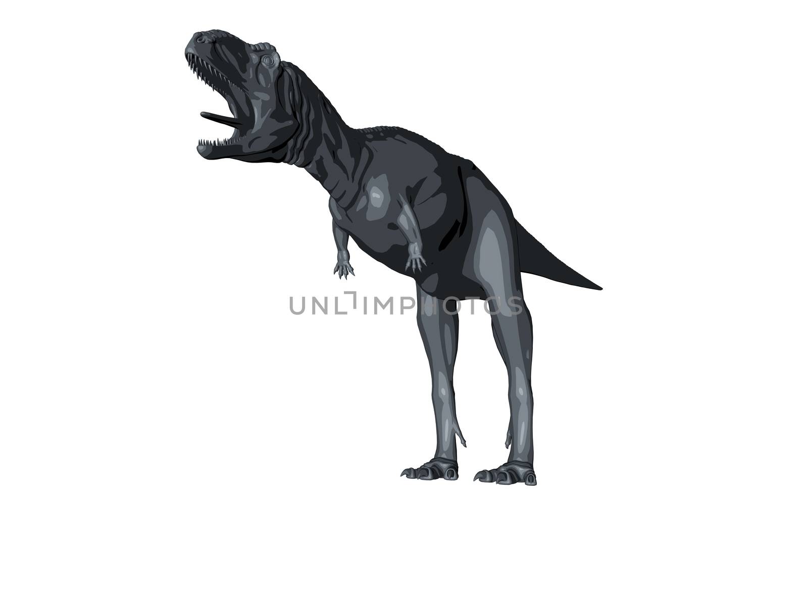 3d sketch render of a  dinosaur, which lived during the Cretaceous period, isolated on white.