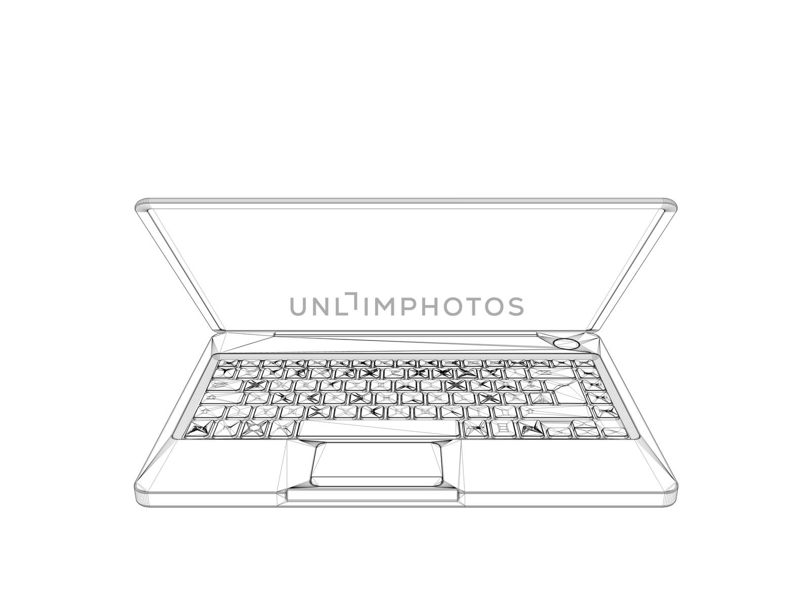3d wireframe laptop by fares139