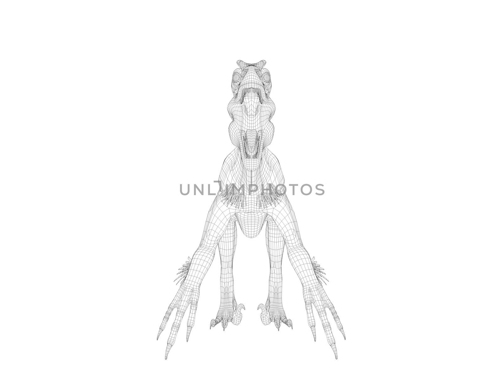 3d wireframe dinosaur by fares139
