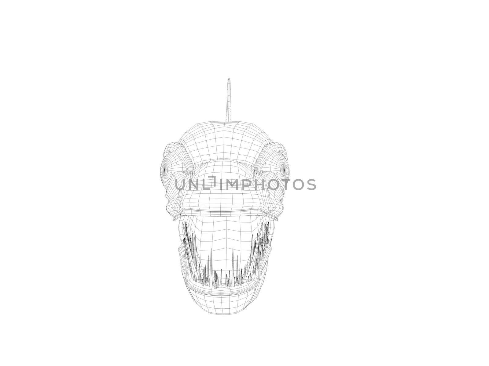 3d render depicting a dinosaur, which lived during the Cretaceous period, isolated on white.