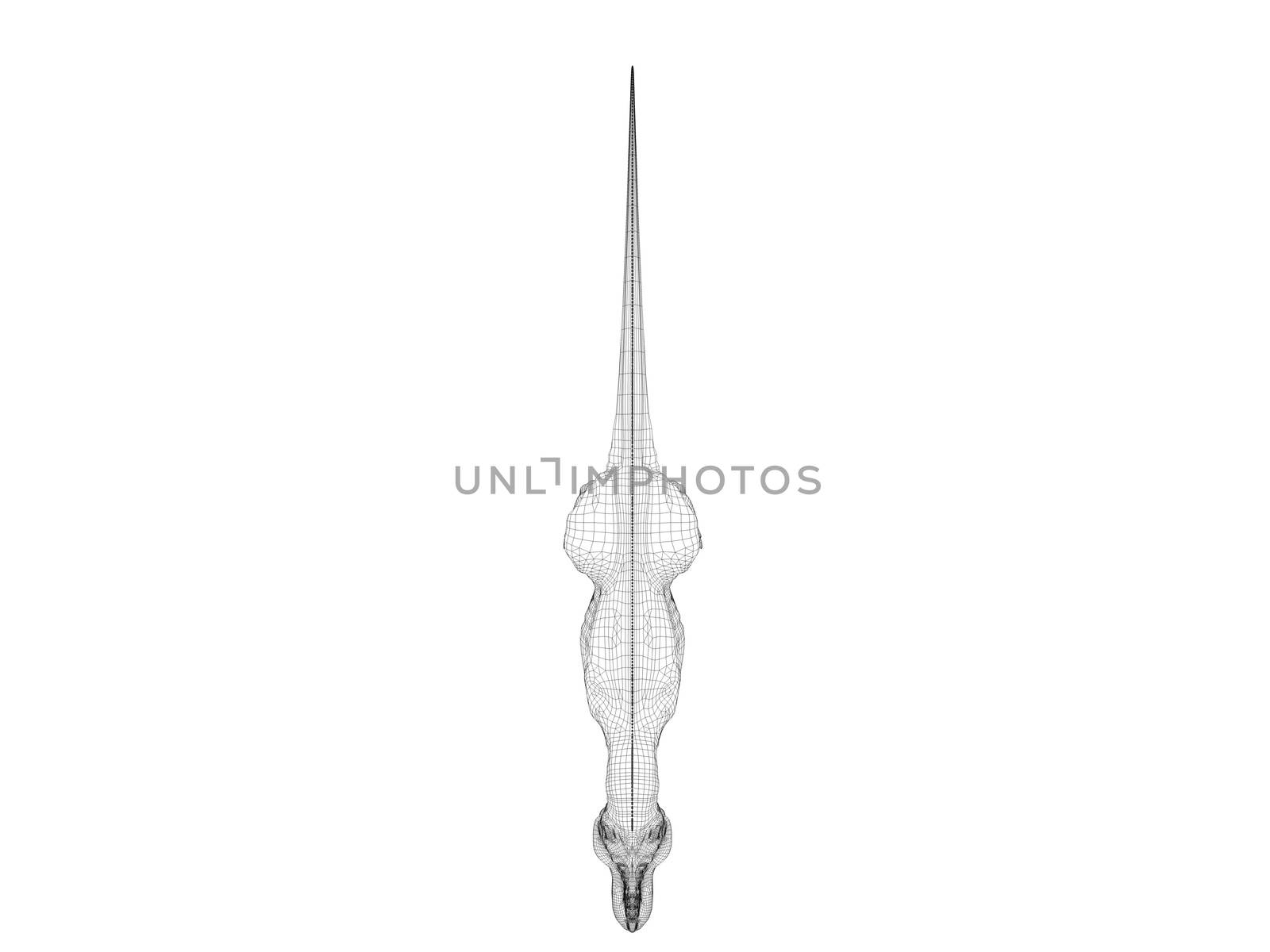 3d render depicting a dinosaur, which lived during the Cretaceous period, isolated on white.