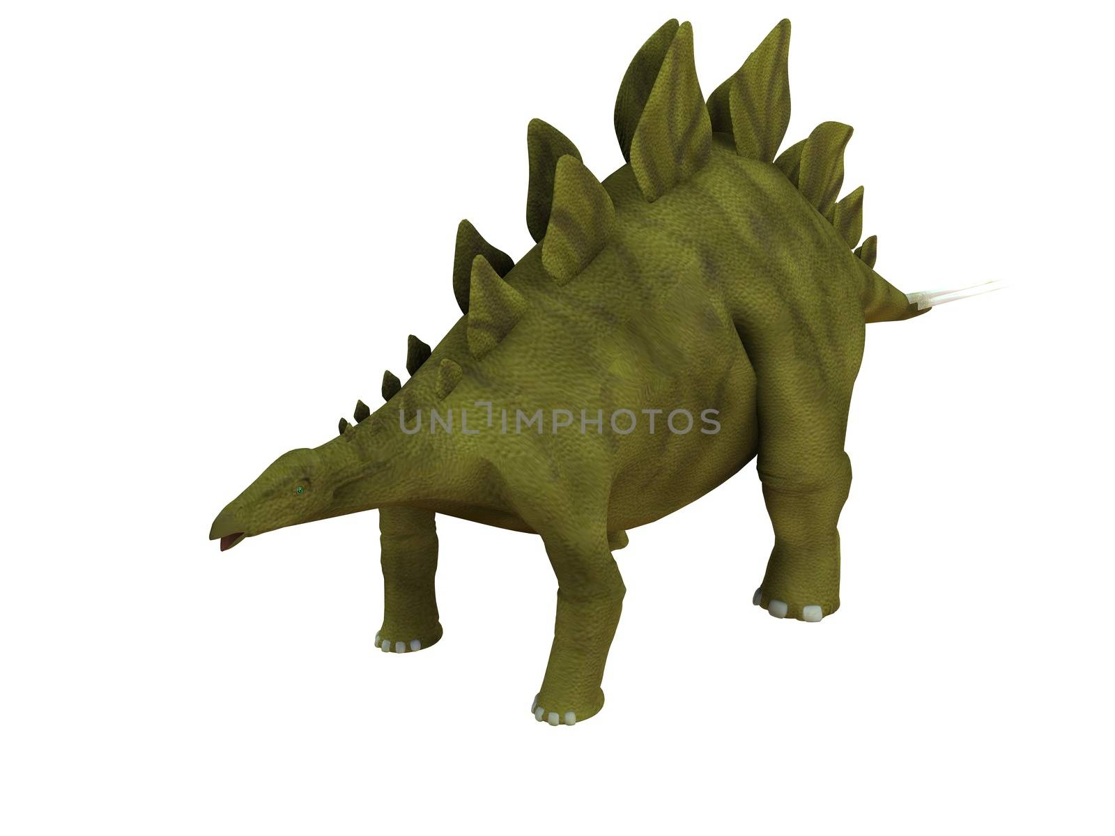 3d render depicting a dinosaur, which lived during the Cretaceous period, isolated on white.