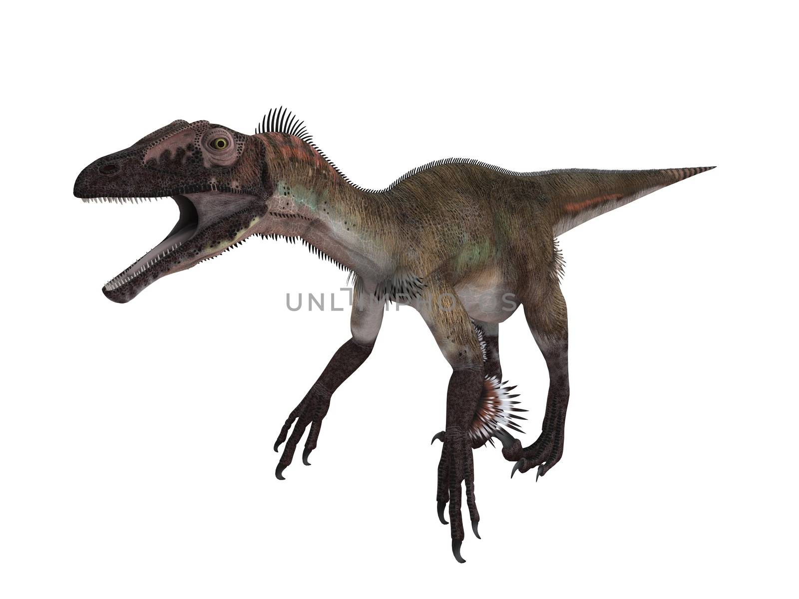 3d render depicting a dinosaur, which lived during the Cretaceous period, isolated on white.