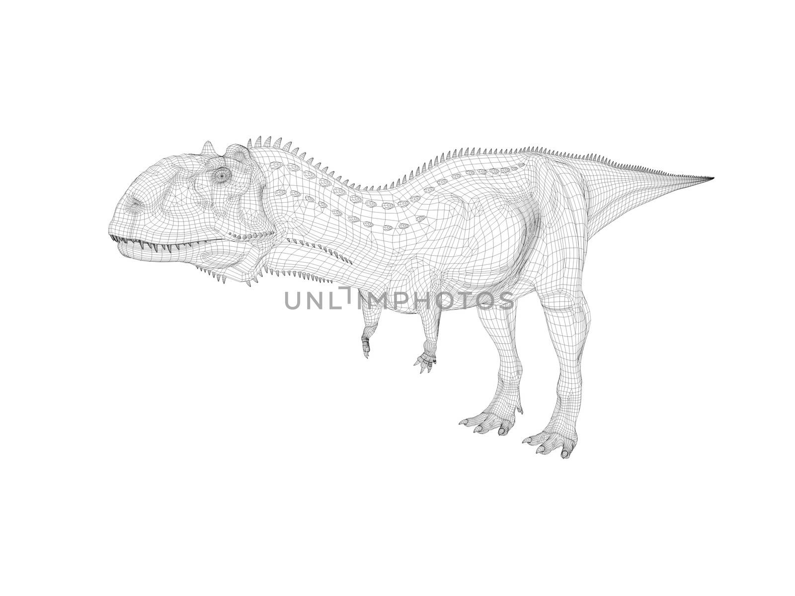 3d render depicting a dinosaur, which lived during the Cretaceous period, isolated on white.