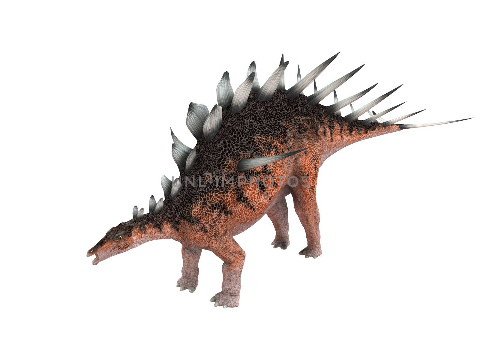 3d render depicting a dinosaur, which lived during the Cretaceous period, isolated on white.