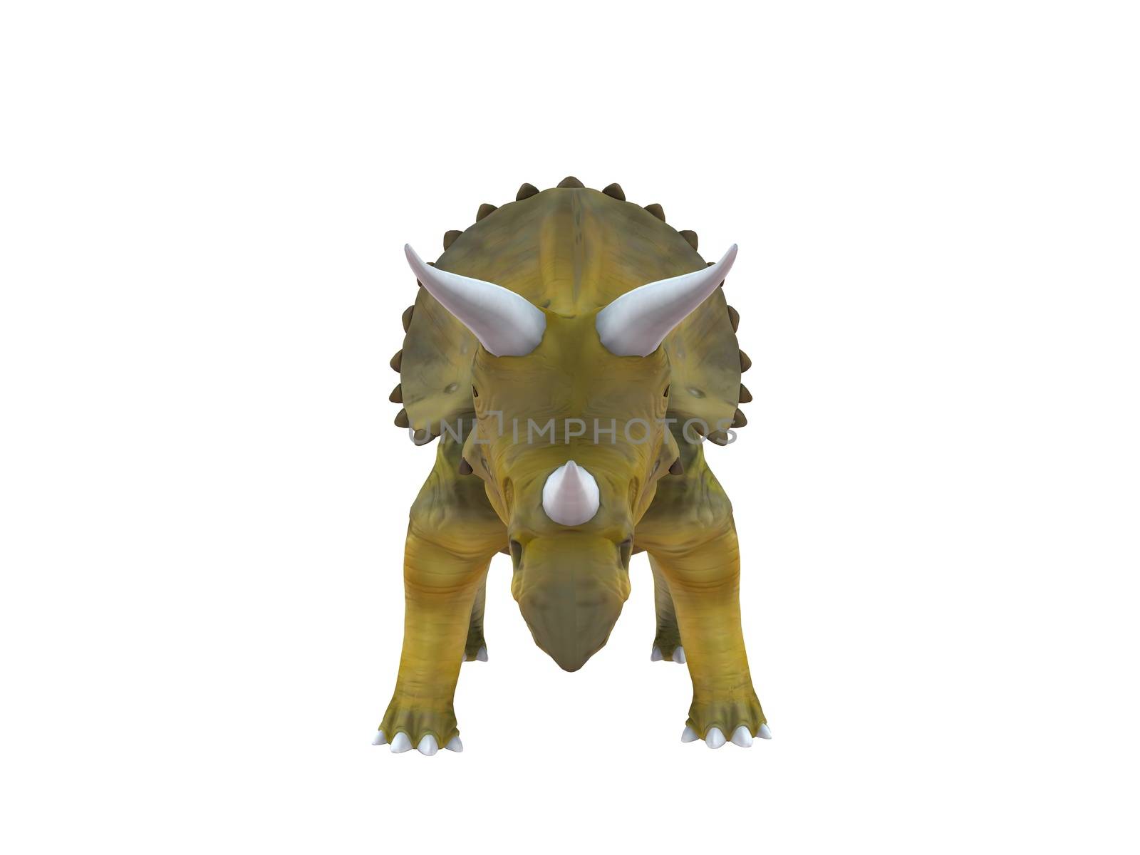 3d render depicting a dinosaur, which lived during the Cretaceous period, isolated on white.